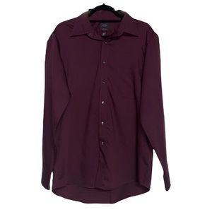 Arrow Classic Fit Mens Button Down Dress Shirt - Burgundy - Size M